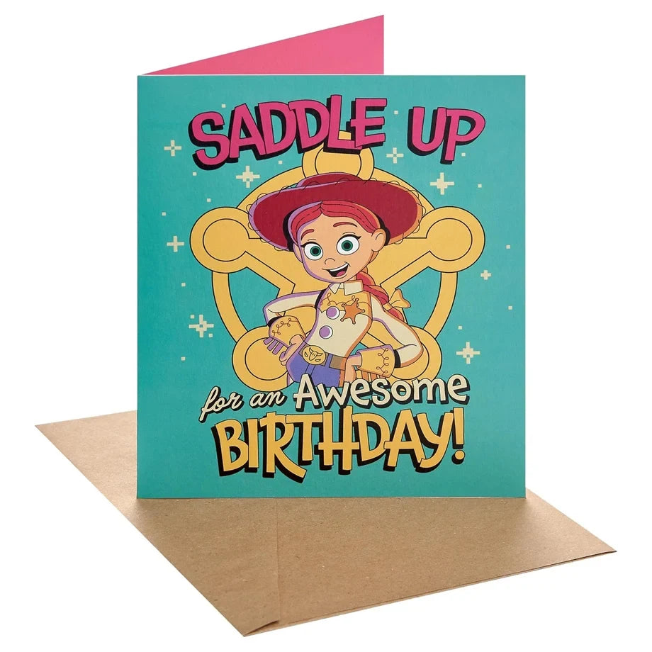 UK Greetings Disney Toy Story 5 Jessie Saddle Up For An Awesome Birthday! Greeting Card (15.9 x 18.4 cm)