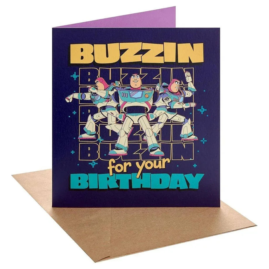 UK Greetings Disney Pixar Toy Story 5 Buzz Lightyear Buzzin for Your Happy Birthday Greeting Card (15.9 x 18.4 cm)