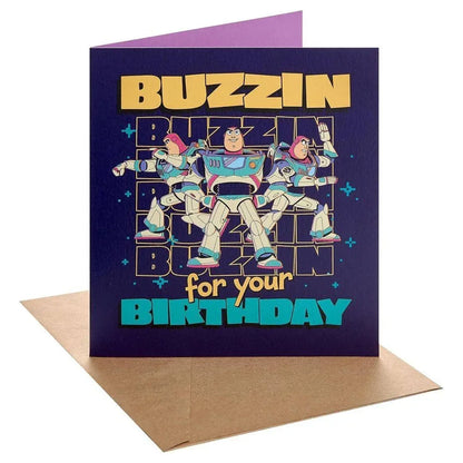 UK Greetings Disney Pixar Toy Story 5 Buzz Lightyear Buzzin for Your Happy Birthday Greeting Card (15.9 x 18.4 cm)
