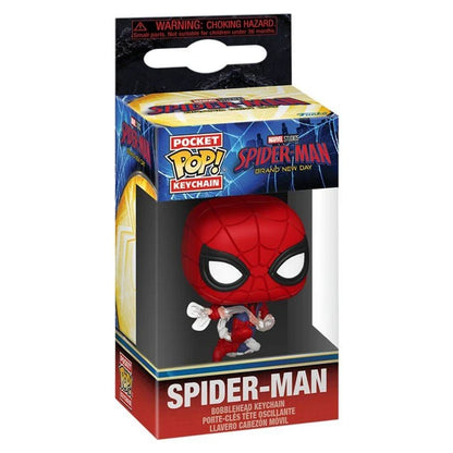 Funko Pocket POP! Marvel Spider-Man Brand New Day Spider-Man Vinyl Bobblehead Keychain (10.2 cm)