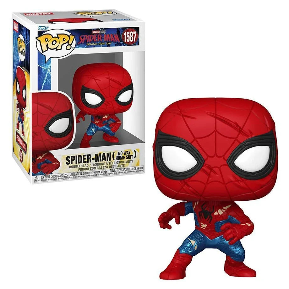 Funko POP! Marvel Spider-Man Brand New Day Spider-Man (No Way Home Suit) Vinyl Bobblehead (8.1 cm)