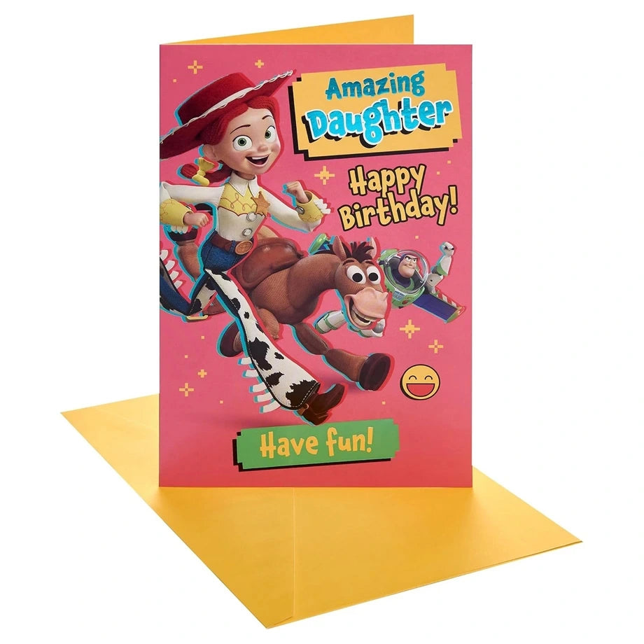 UK Greetings Disney Toy Story 5 Amazing Daughter Have Fun! Happy Birthday Greeting Card (14.9 x 22.9 cm)