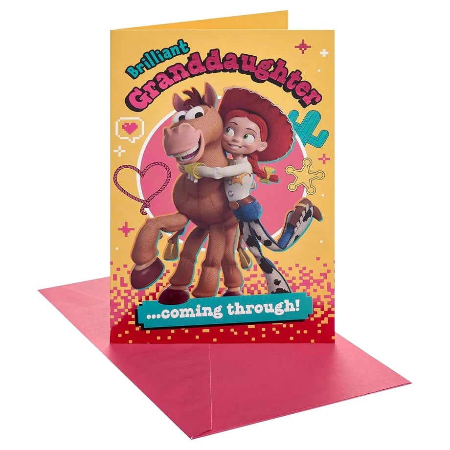 UK Greetings Disney Toy Story 5 Brilliant Granddaughter ...Coming Through! Happy Birthday Greeting Card (14.9 x 22.9 cm)