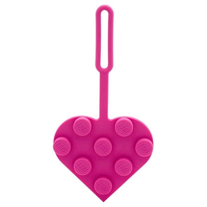 LEGO Minifigures 3 x 3 Heart Bag Tag (7.5 cm, Pink)