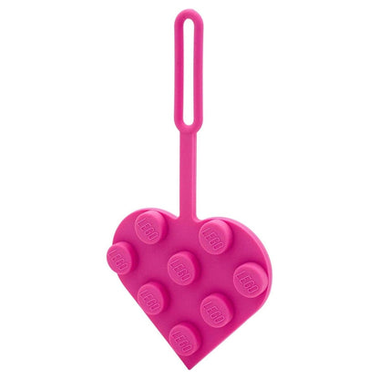 LEGO Minifigures 3 x 3 Heart Bag Tag (7.5 cm, Pink)