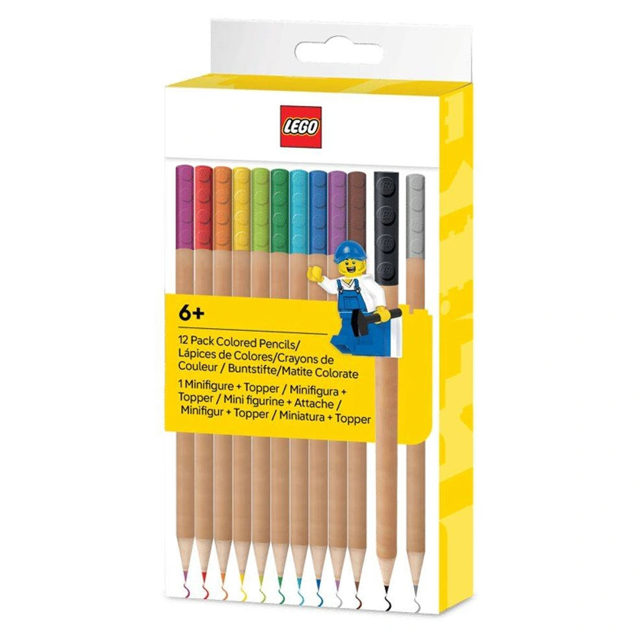 LEGO Colored Pencil Set with Minifigure Topper (12 Pieces)