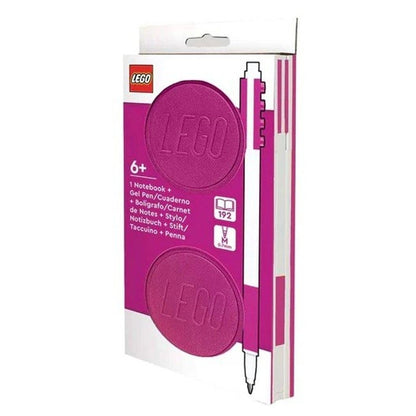 LEGO Locking Notebook with Gel Pen (Red/Violet)