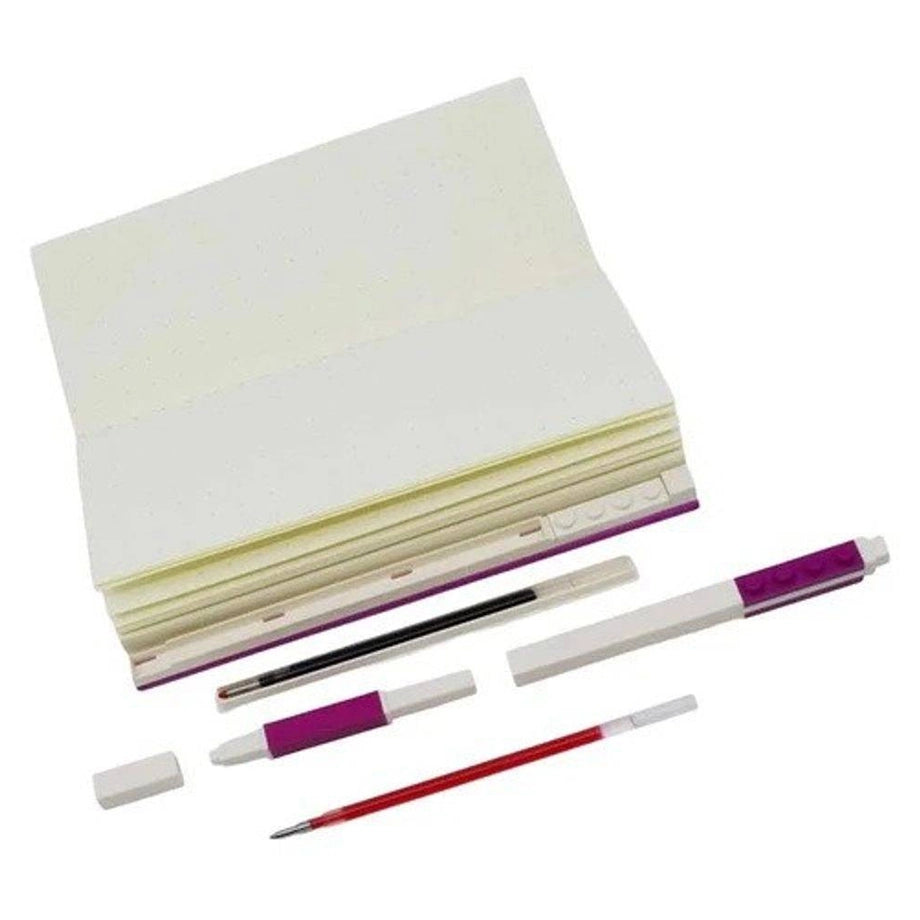 LEGO Locking Notebook with Gel Pen (Red/Violet)