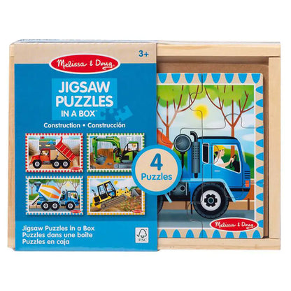 Melissa & Doug Construction Jigsaw Wooden Puzzles in a Box