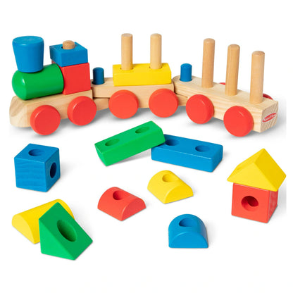 Melissa & Doug Classic Stacking Train Playset (15 pieces)