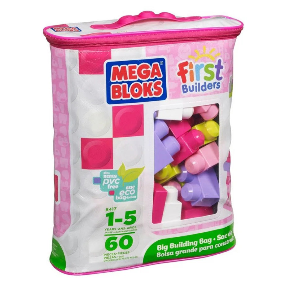 Mega Bloks First Builders Big Building Bag (60 Pieces, Colors May Vary)