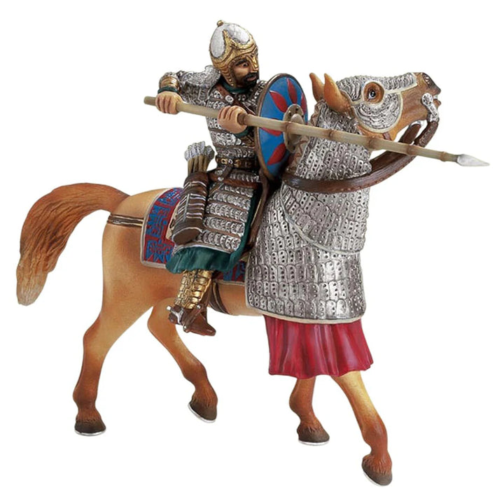 Schleich Soldier with Spike on Horse Figure