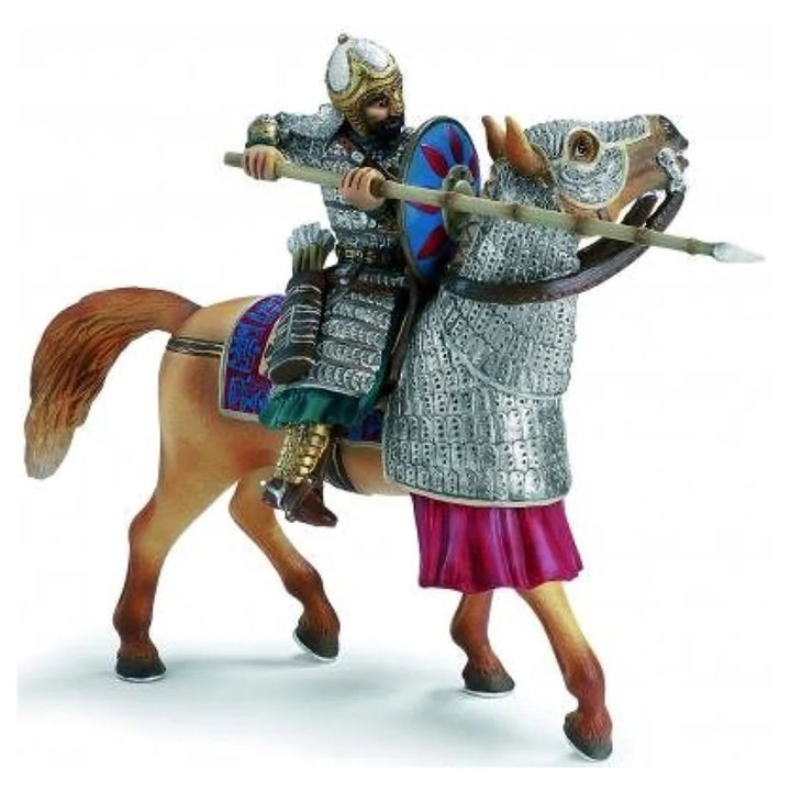 Schleich Soldier with Spike on Horse Figure