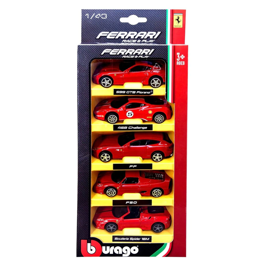 Bburago Ferrari Race & Play Car Set 1:43 (Assorted)