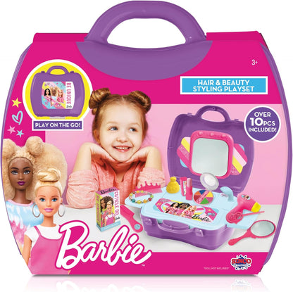 Barbie Play on the Go Hair & Beauty Styling Playset (10 Pieces)
