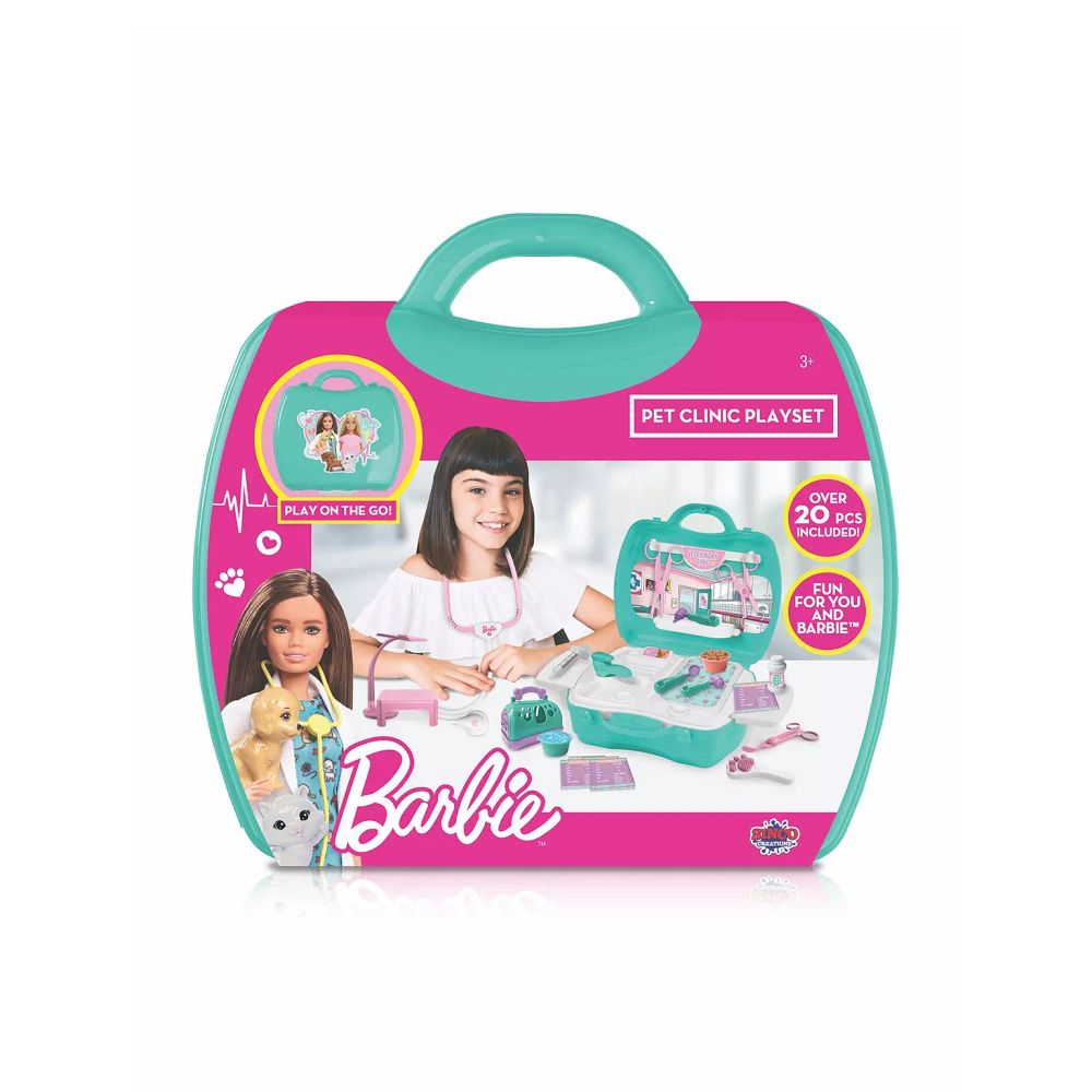 Barbie Play on the Go Pet Clinic Playset (20 Pieces)