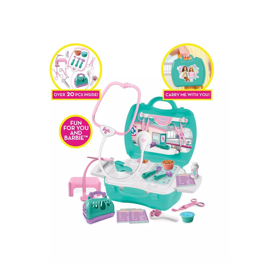 Barbie Play on the Go Pet Clinic Playset (20 Pieces)