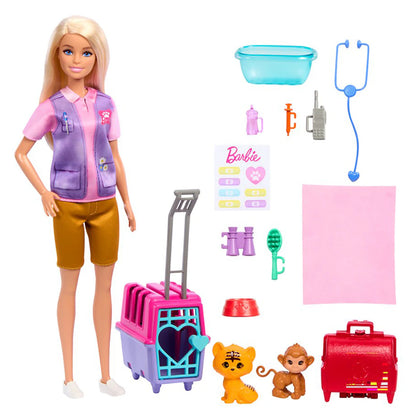 Barbie Animal Rescue & Recovery Playset ( Blonde Doll, 2 Animal Figures & Accessories)