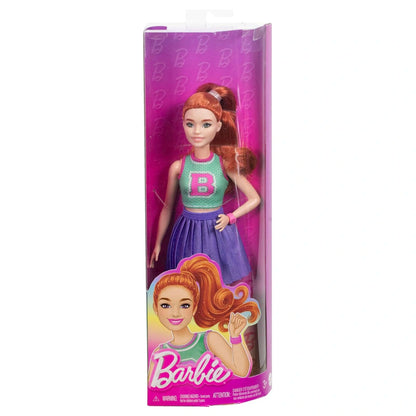 Barbie Fashionistas Doll – Red Hair with Sport Skirt & B-Jersey Top (30 cm)
