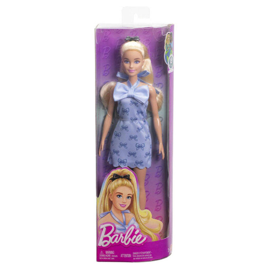 Barbie Fashionistas Blue Bow Halter Dress with Blonde Ponytail Doll
