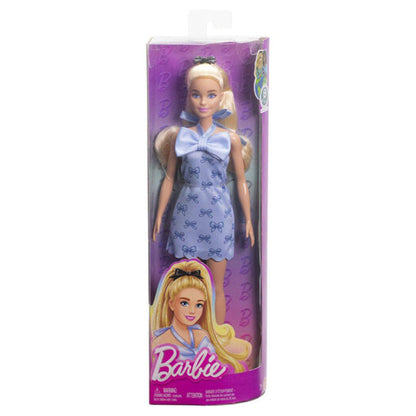 Barbie Fashionistas Blue Bow Halter Dress with Blonde Ponytail Doll
