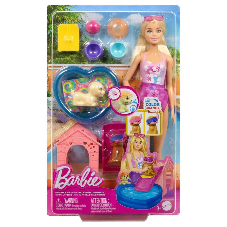 Barbie Puppy Pool Party Playset