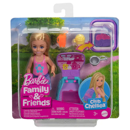 Barbie Family & Friends Chelsea Club Cupcake Baking Backpack Doll (15.2 cm)
