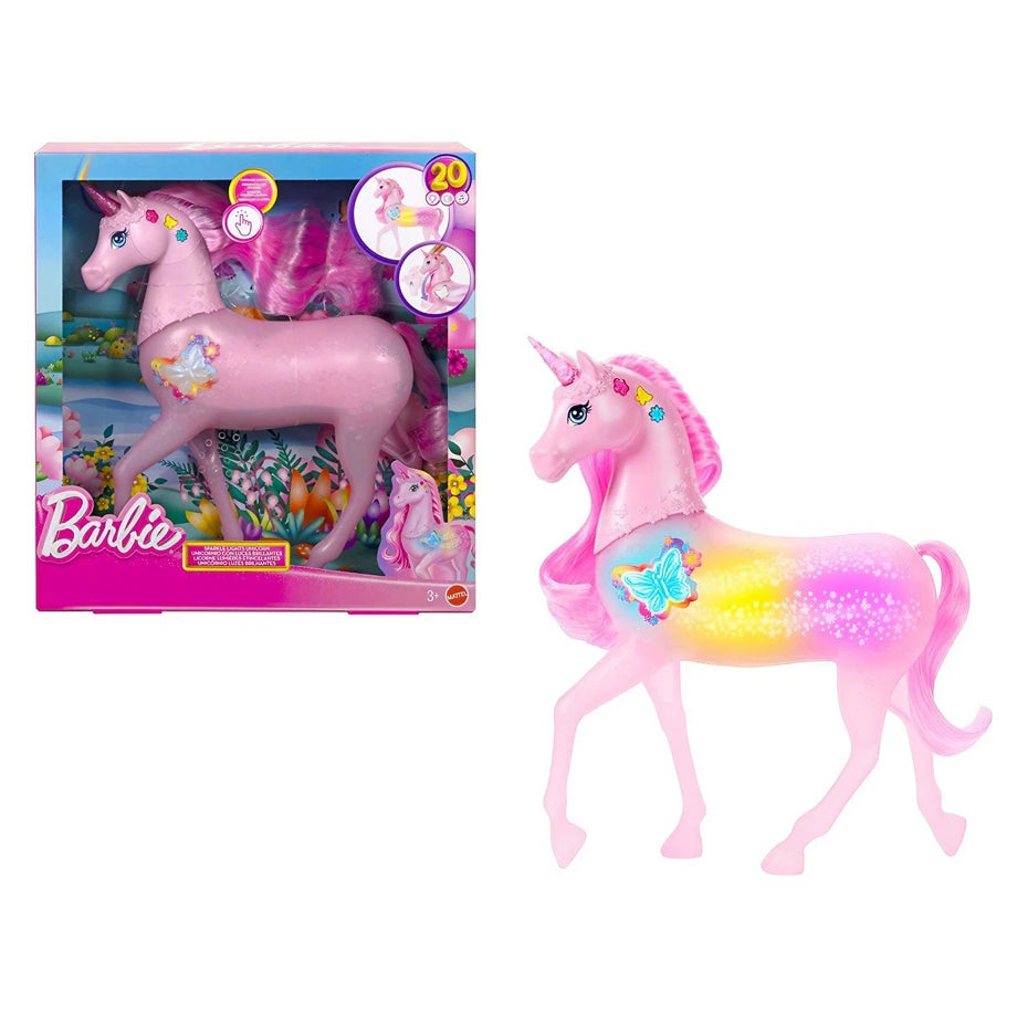 Barbie Sparkle Lights Interactive Unicorn Toys