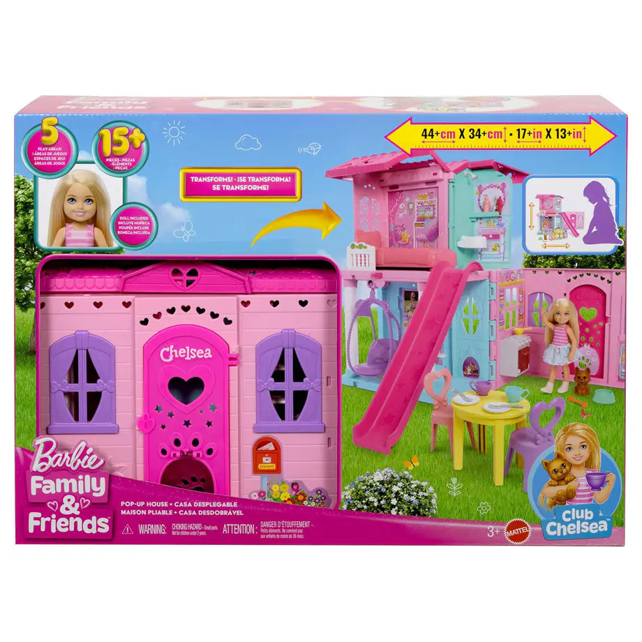 Barbie Family & Friends Chelsea Pop-Up Doll House Playset  (15+ Accessories)