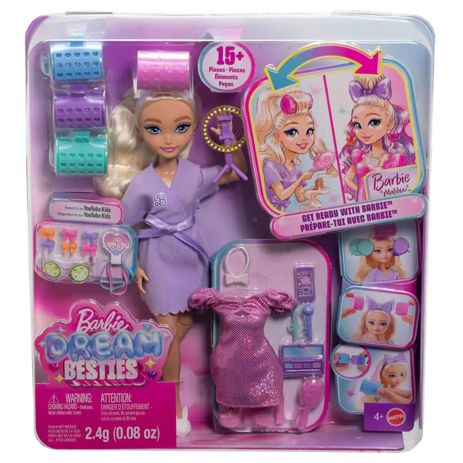 Barbie Dream Besties Get Ready With Barbie Malibu Fashion Doll Playset