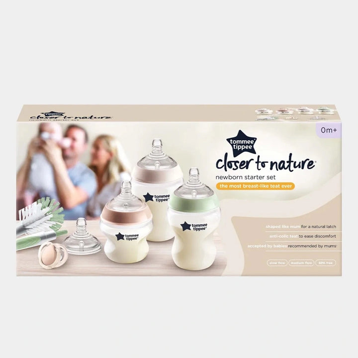 Tommee Tippee Closer to Nature Feeding Bottle Kit, Starter Set (Clear)