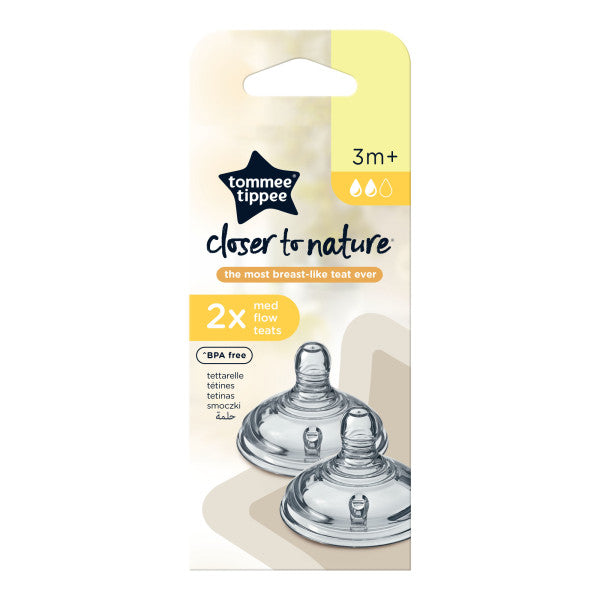 Tommee Tippee Closer to Nature 2 x Medium Flow Teats