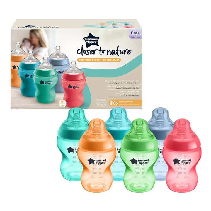 Tommee Tippee Closer To Nature Bottles 260ml - Fiesta (Pack of 6)