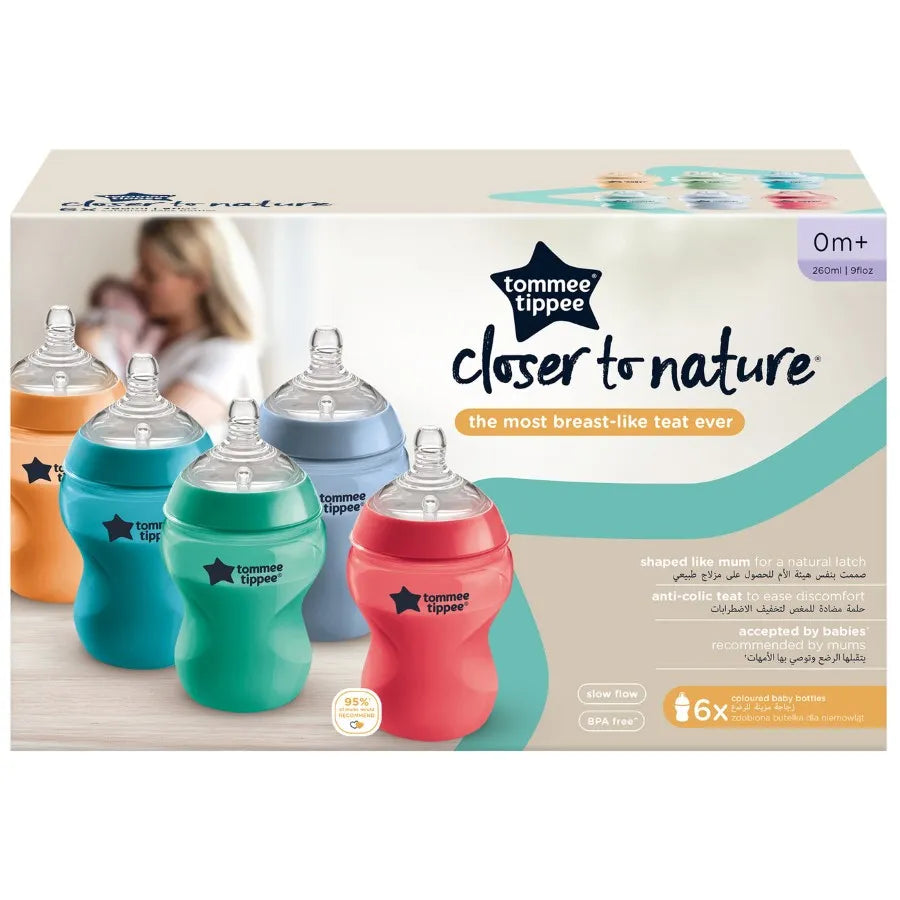 Tommee Tippee Closer To Nature Bottles 260ml - Fiesta (Pack of 6)