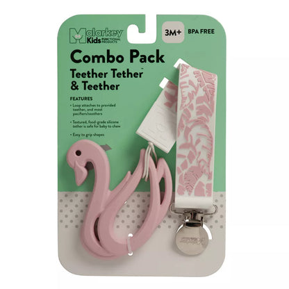 Malarkey Kids Teether Tether + Teether Feather Swan