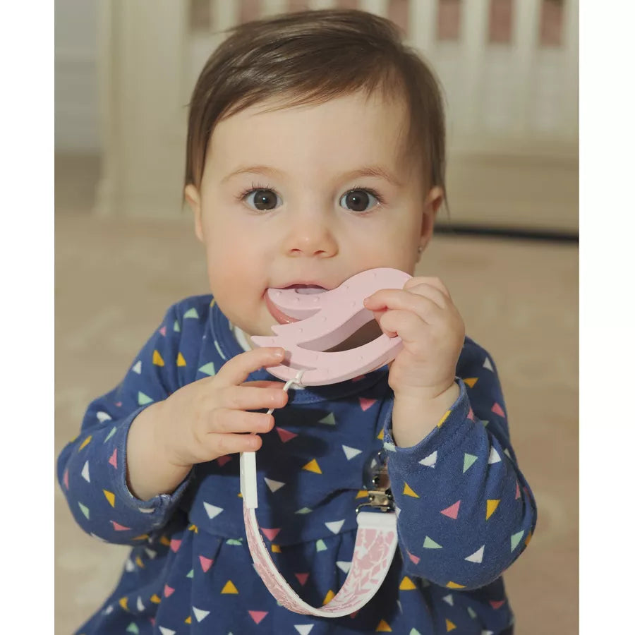 Malarkey Kids Teether Tether + Teether Feather Swan