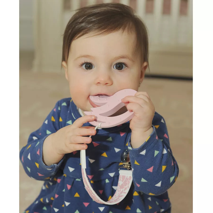 Malarkey Kids Teether Tether + Teether Feather Swan