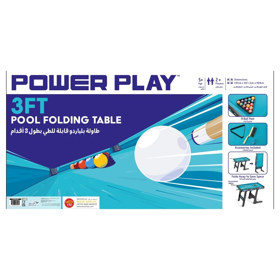 Powerplay Folding Pool Game Table (3ft)