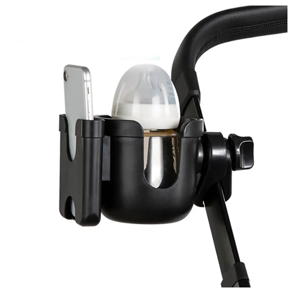 Teknum 2-in-1 Universal Stroller Cup & Phone Holder (Black)