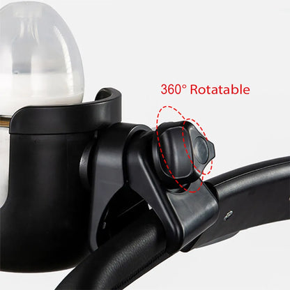 Teknum 2-in-1 Universal Stroller Cup & Phone Holder (Black)