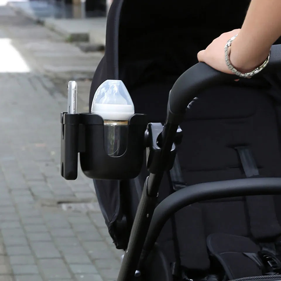 Teknum 2-in-1 Universal Stroller Cup & Phone Holder (Black)