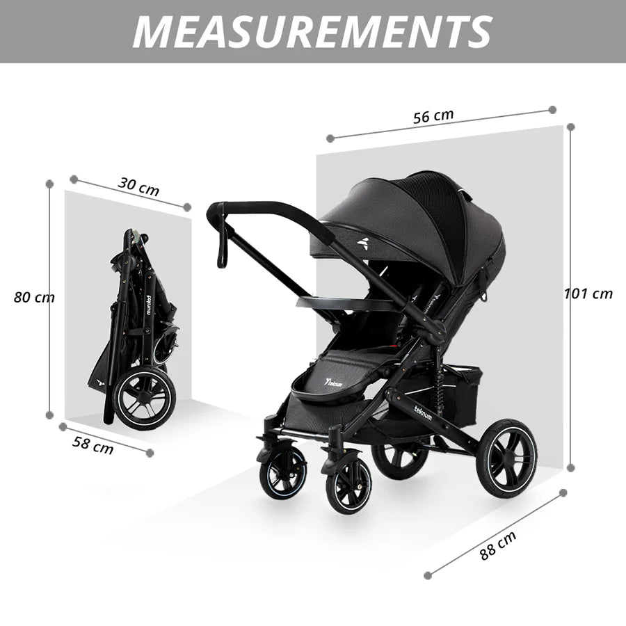 Teknum Reversible Moon Walk Stroller (Black)