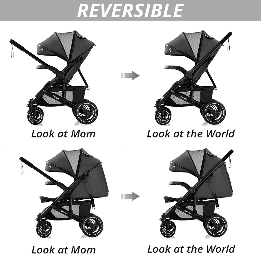 Teknum Reversible Moon Walk Stroller (Black)