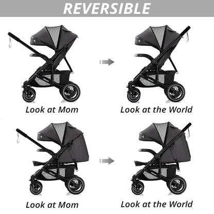 Teknum Reversible Moon Walk Stroller (Black)