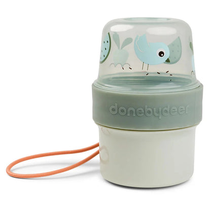 Done By Deer To Go 2-Way Snack Container S Birdee Green (Green)