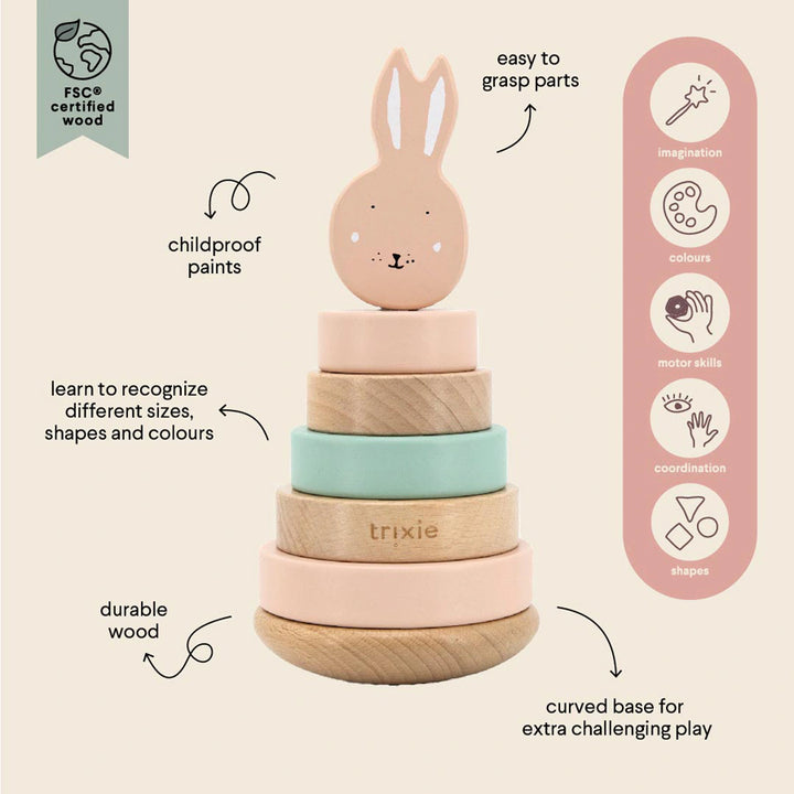 Trixie Wooden Stacking Toy Mrs.Rabbit