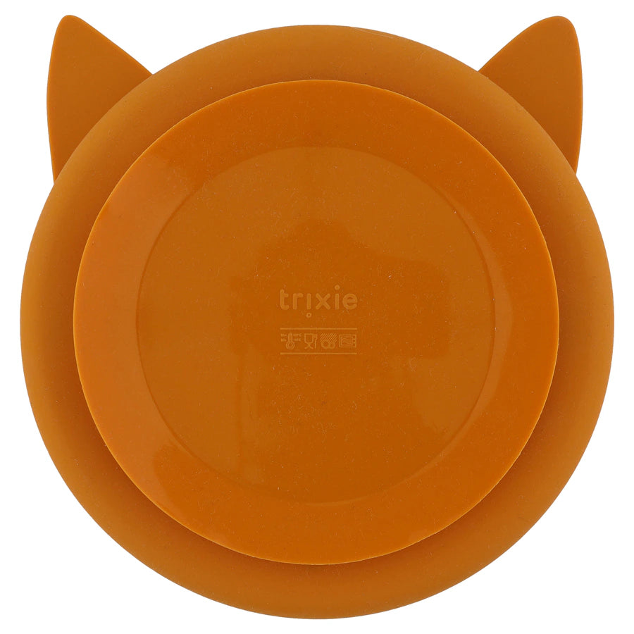 طبق تريكسي السيليكوني المقسم مع شفط - مستر فوكس طبق تريكسي السيليكوني المقسم مع شفط - مستر فوكس