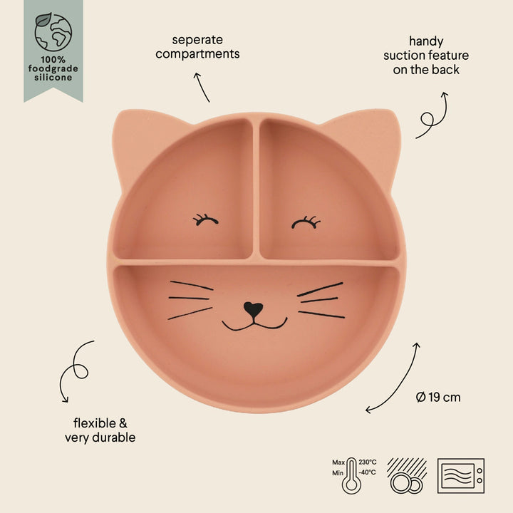 Trixie Silicone Divided Plate with Suction Mrs.Cat