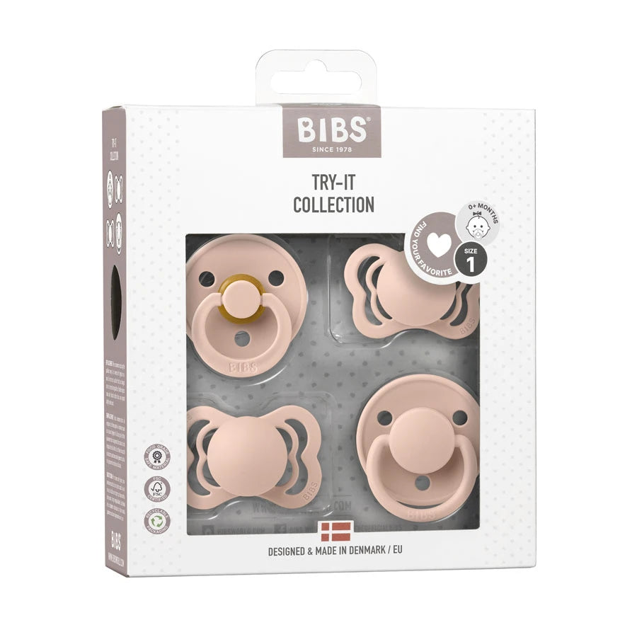 Bibs - Try-It Collection Pacifier Box S1 - Pack of 4 (Ivory)