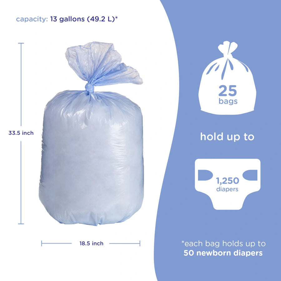 Ubbi Plastic Bags Pack of 25 (Periwinkle)